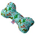 Mirage Pet Products Turquoise Fiesta 8 in. Stuffing Free Bone Dog Toy 1190-SFTYBN8